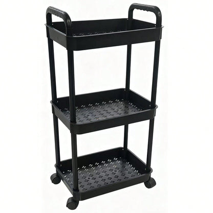 SPACEKEEPER Slim Rolling Storage Cart, 3 Tier Bathroom Storage Organizer Laundry Room Utility Cart Mobile Shelving Unit, Multi-Purpose For Kitchen Office Bathroom Laundry Narrow Places