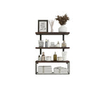 Wall Mounted Floating Bathroom Shelves | Set of 3 Wooden Farmhouse Shelf – MIRA