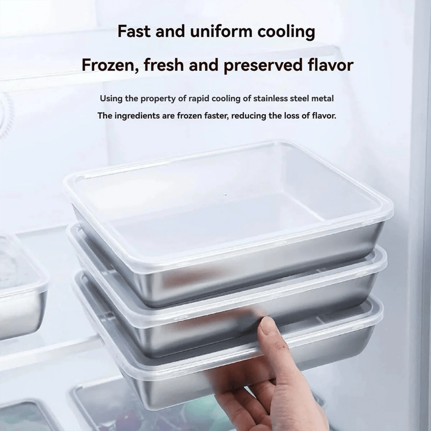 5Pcs Stainless Steel Storage Containers, Kitchen Trays, Serving Platters, And Lidded Storage Containers; Reusable Food Storage Containers Suitable For Travel And The Office; Dishwasher And Freezer