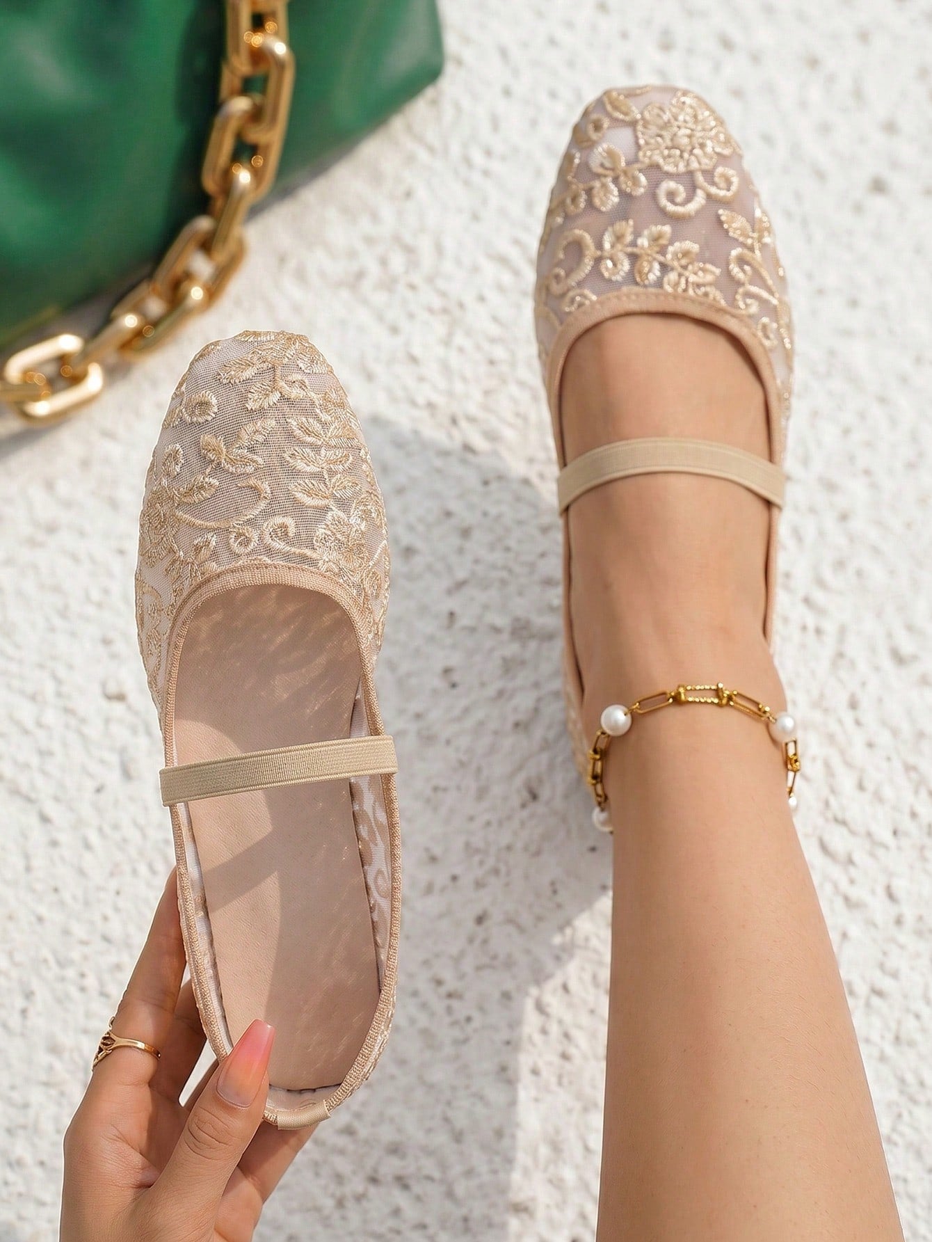 Women's Mesh Flat Shoes | Square Toe Ballet Flats | MIRA