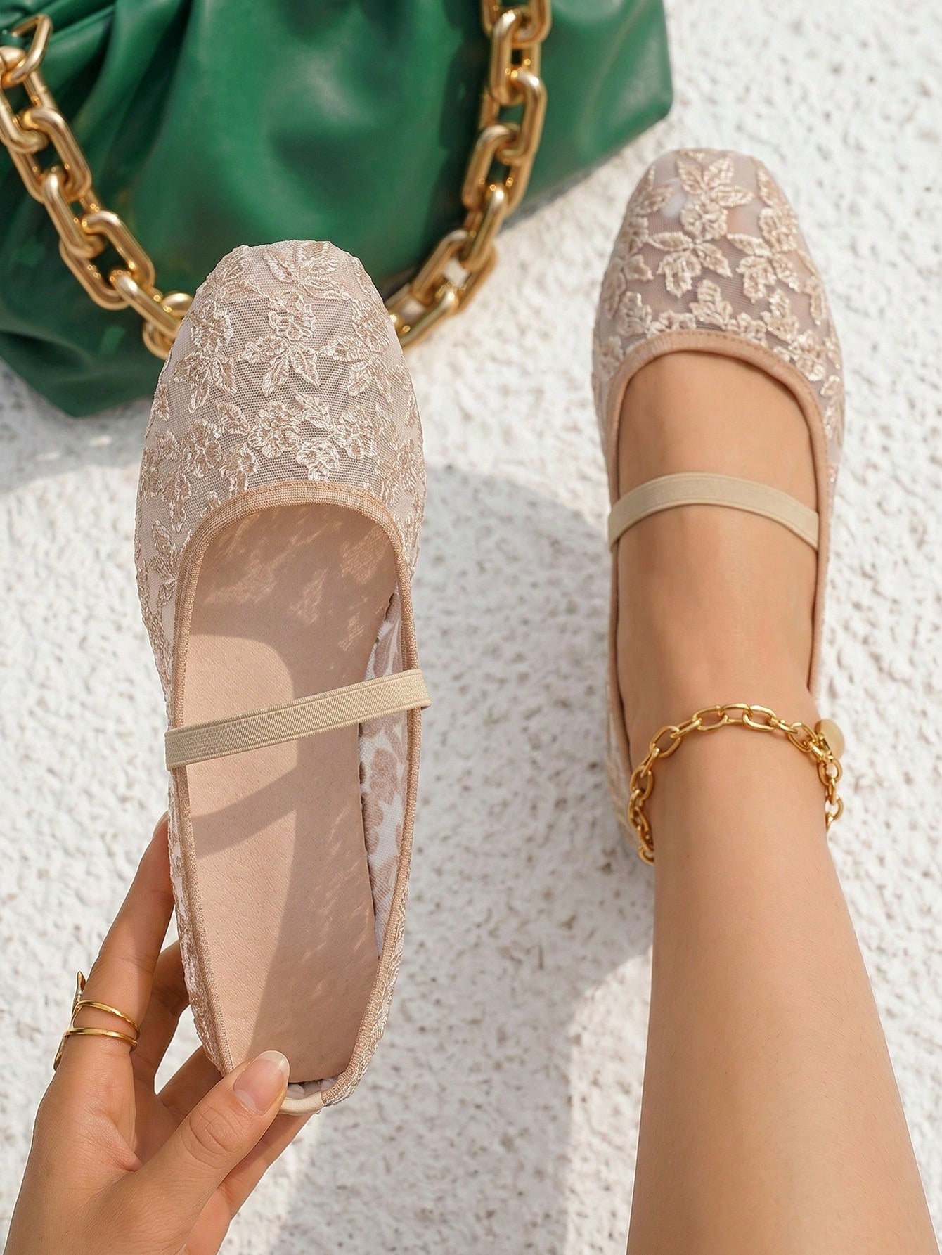 Women's Mesh Flat Shoes | Square Toe Ballet Flats | MIRA