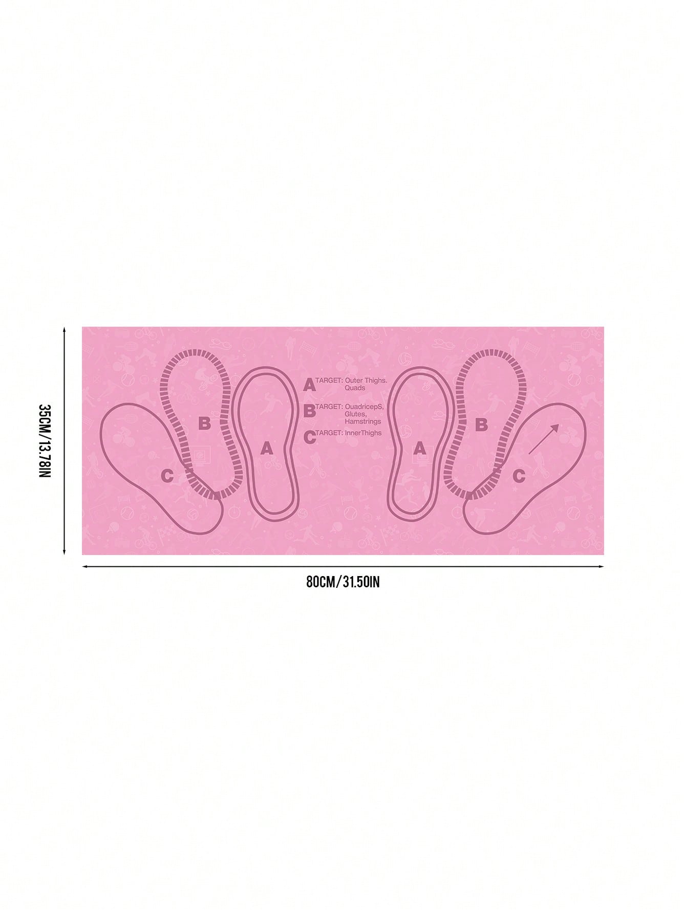 Non-Slip Silicone Squat Mat 35x80cm – 1000GSM Yoga & Fitness Training Mat | MIRA