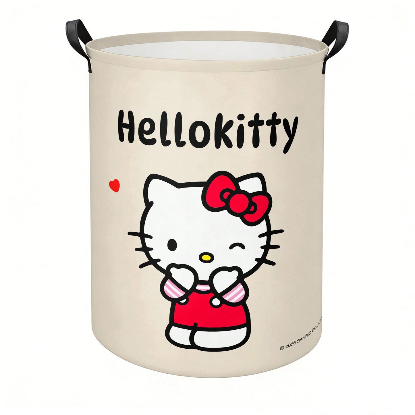 Miniso Sanrio Hello Kitty Adorable Winking Print Laundry Basket Collapsible Storage Bin With Handles,Organizer For Laundry Room, Bedroom & Room