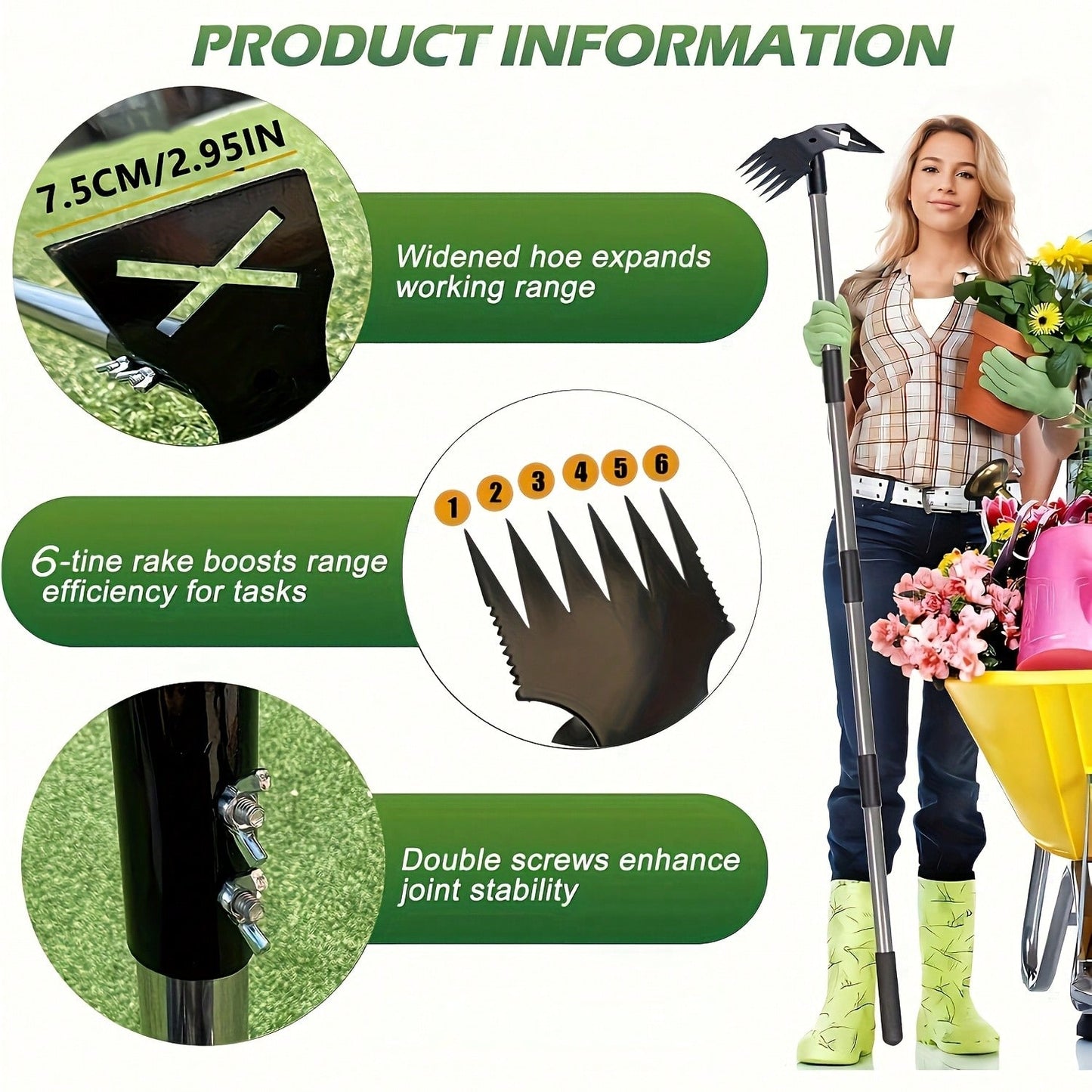 Premium Steel Hardened Hollow Weeding Trowel -Handheld Garden Cultivator, Efficient GardenMaintenance, Rust-Resistant Durable, Suitable ForVegetable Garden, Flower Garden