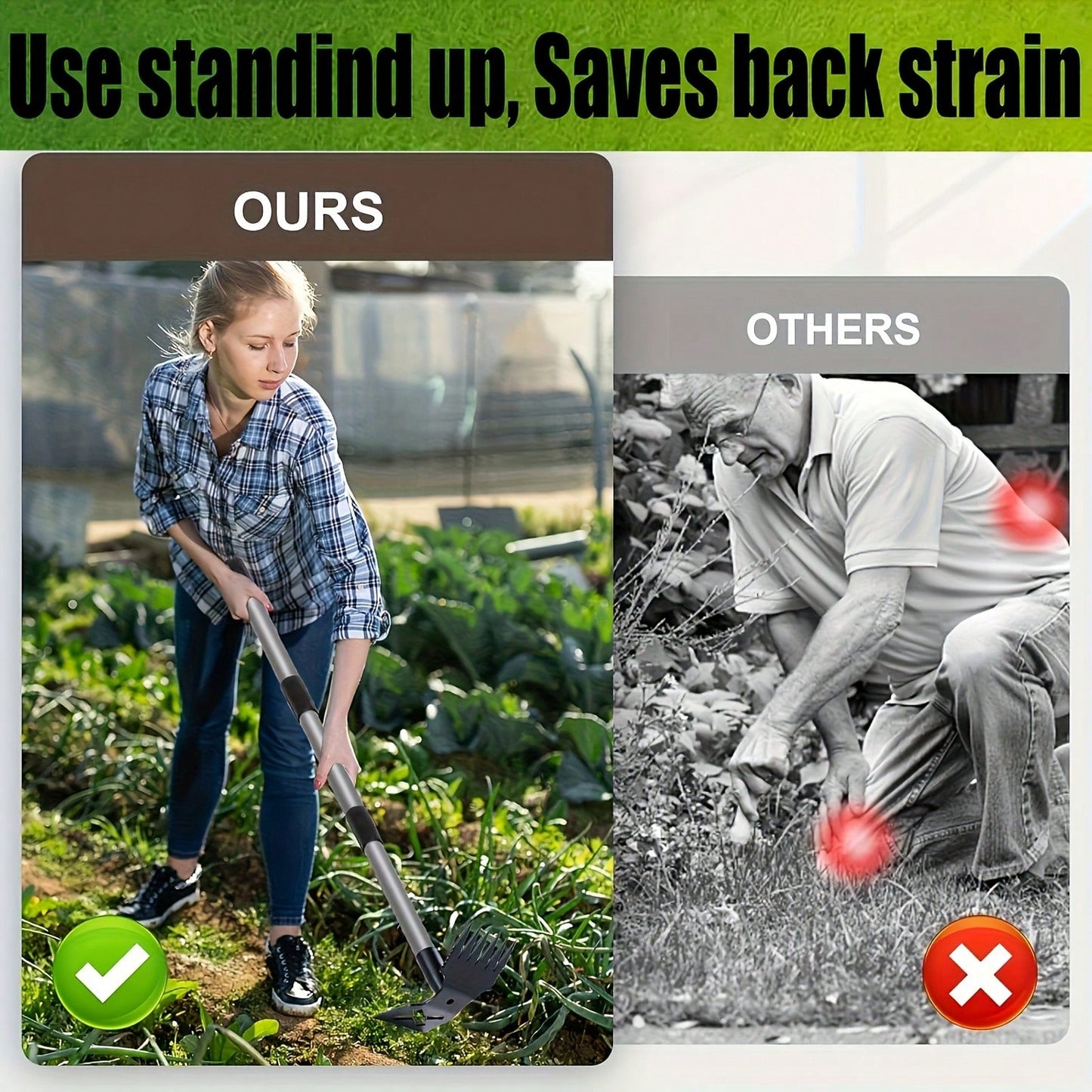 Premium Steel Hardened Hollow Weeding Trowel -Handheld Garden Cultivator, Efficient GardenMaintenance, Rust-Resistant Durable, Suitable ForVegetable Garden, Flower Garden