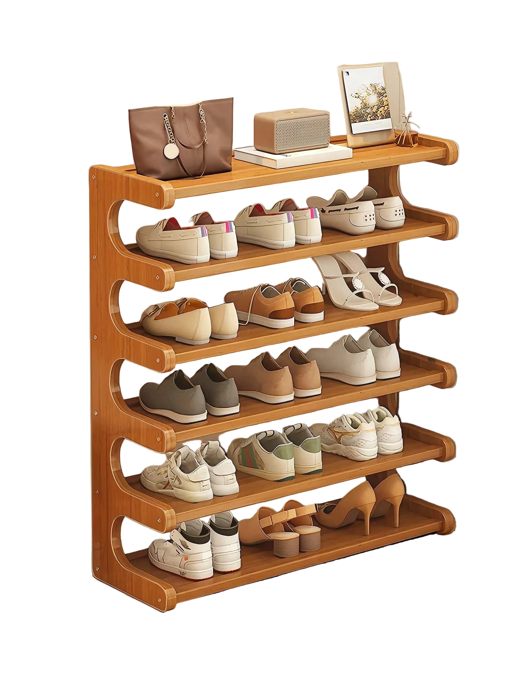 Bamboo Shoe Rack 3/5/6 Tier – Freestanding Shoe Storage Organizer | MIRA