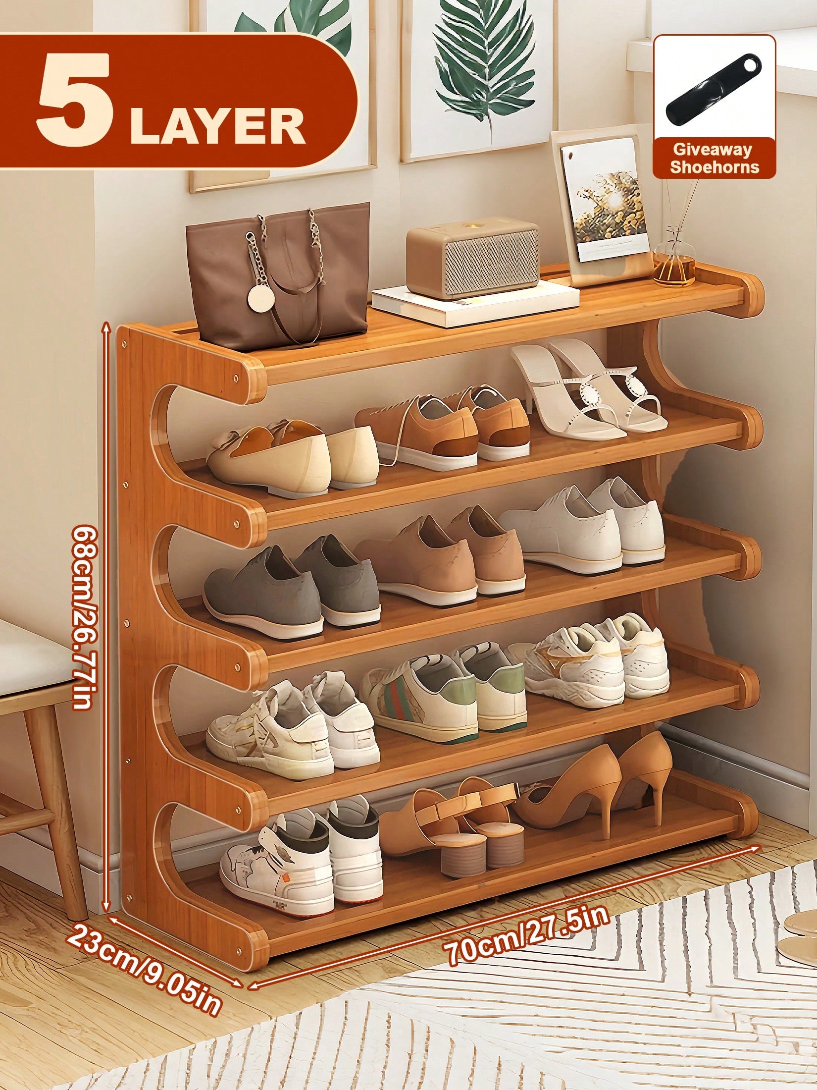 Bamboo Shoe Rack 3/5/6 Tier – Freestanding Shoe Storage Organizer | MIRA