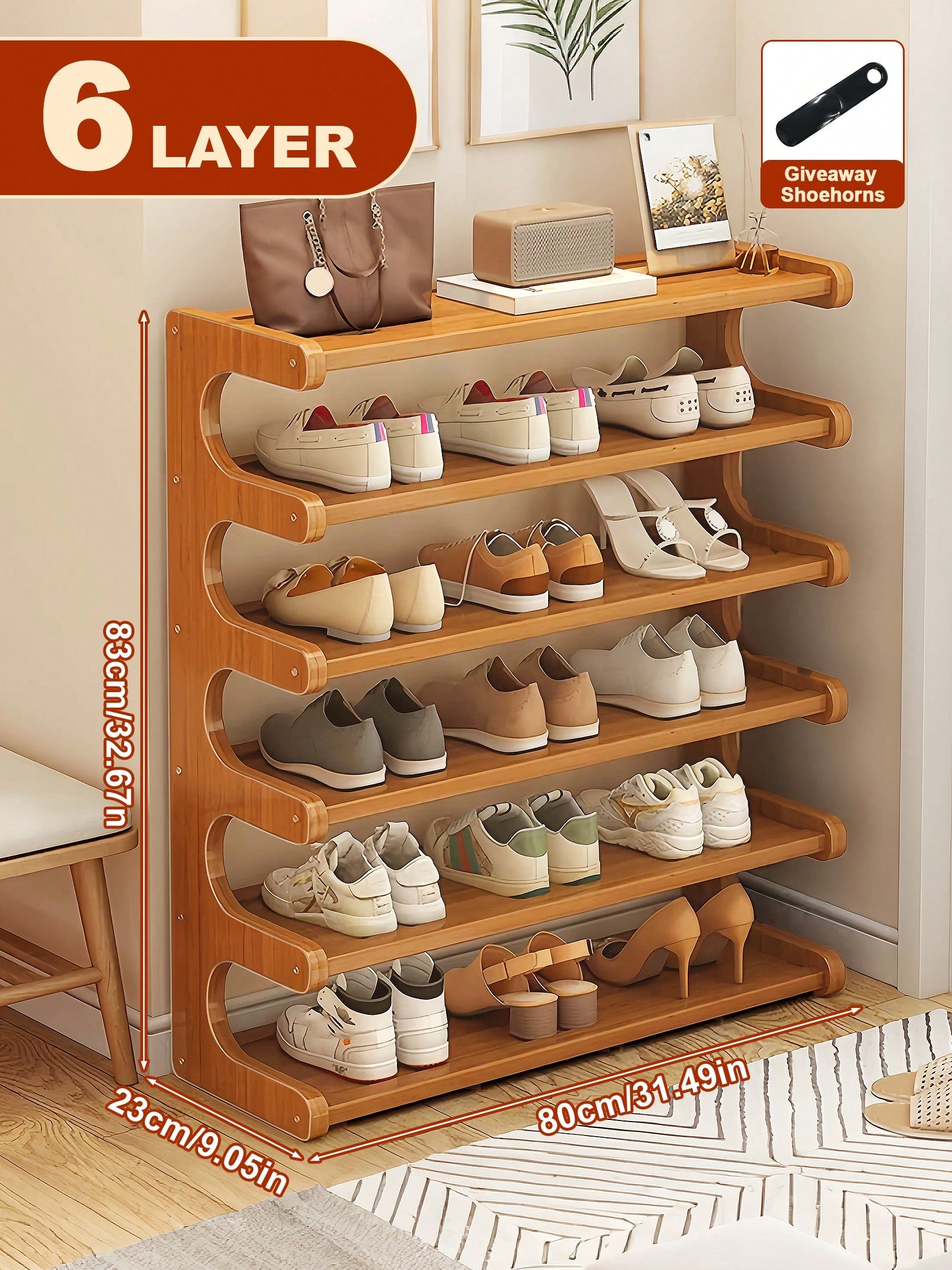 Bamboo Shoe Rack 3/5/6 Tier – Freestanding Shoe Storage Organizer | MIRA