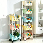 Rolling Storage Cart with Wheels 3/5 Tier – Kids Toy Organizer | MIRA