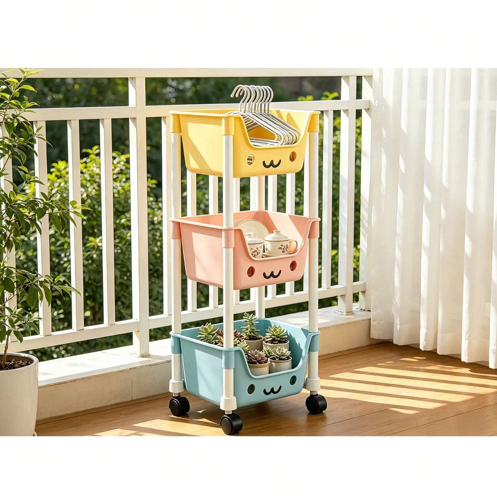 Rolling Storage Cart with Wheels 3/5 Tier – Kids Toy Organizer | MIRA