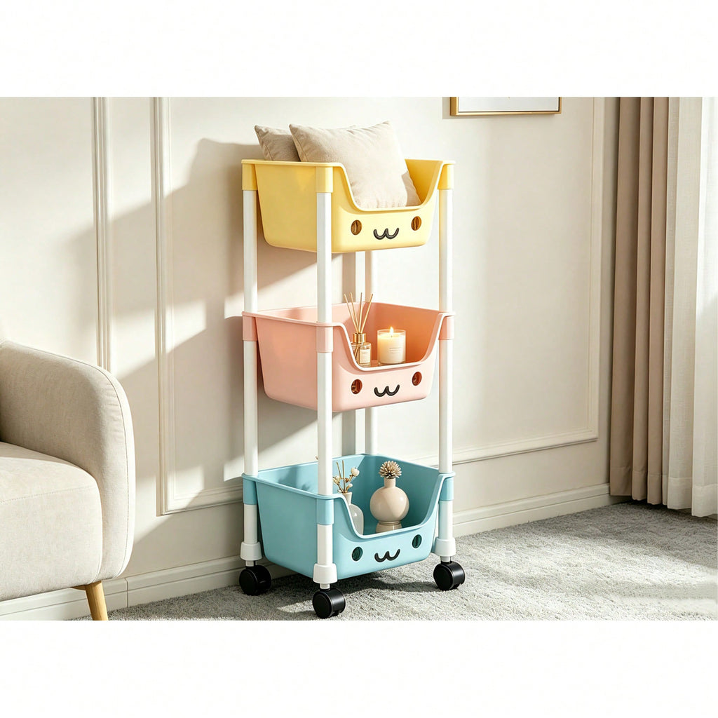 Rolling Storage Cart with Wheels 3/5 Tier – Kids Toy Organizer | MIRA