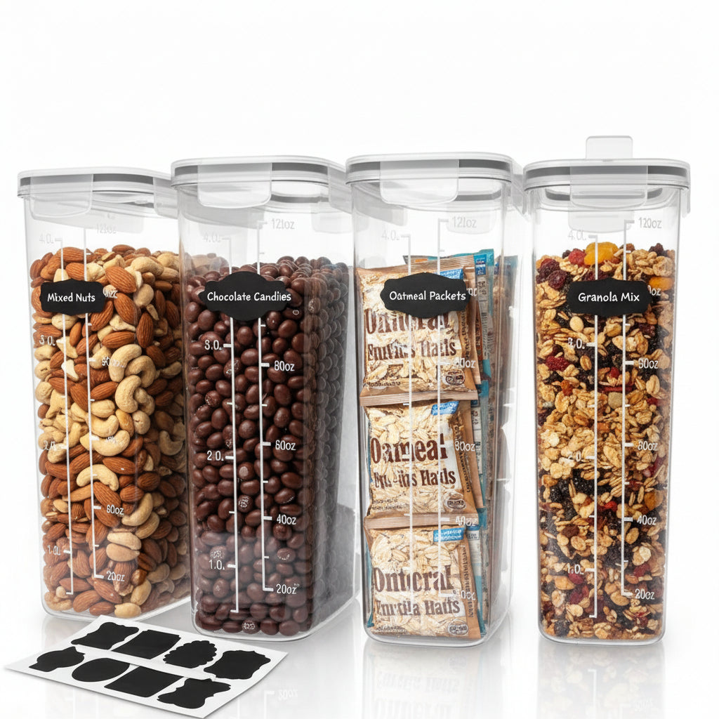 4-Piece Airtight Food Storage Containers Set with Lids | Pantry Organizer – MIRA