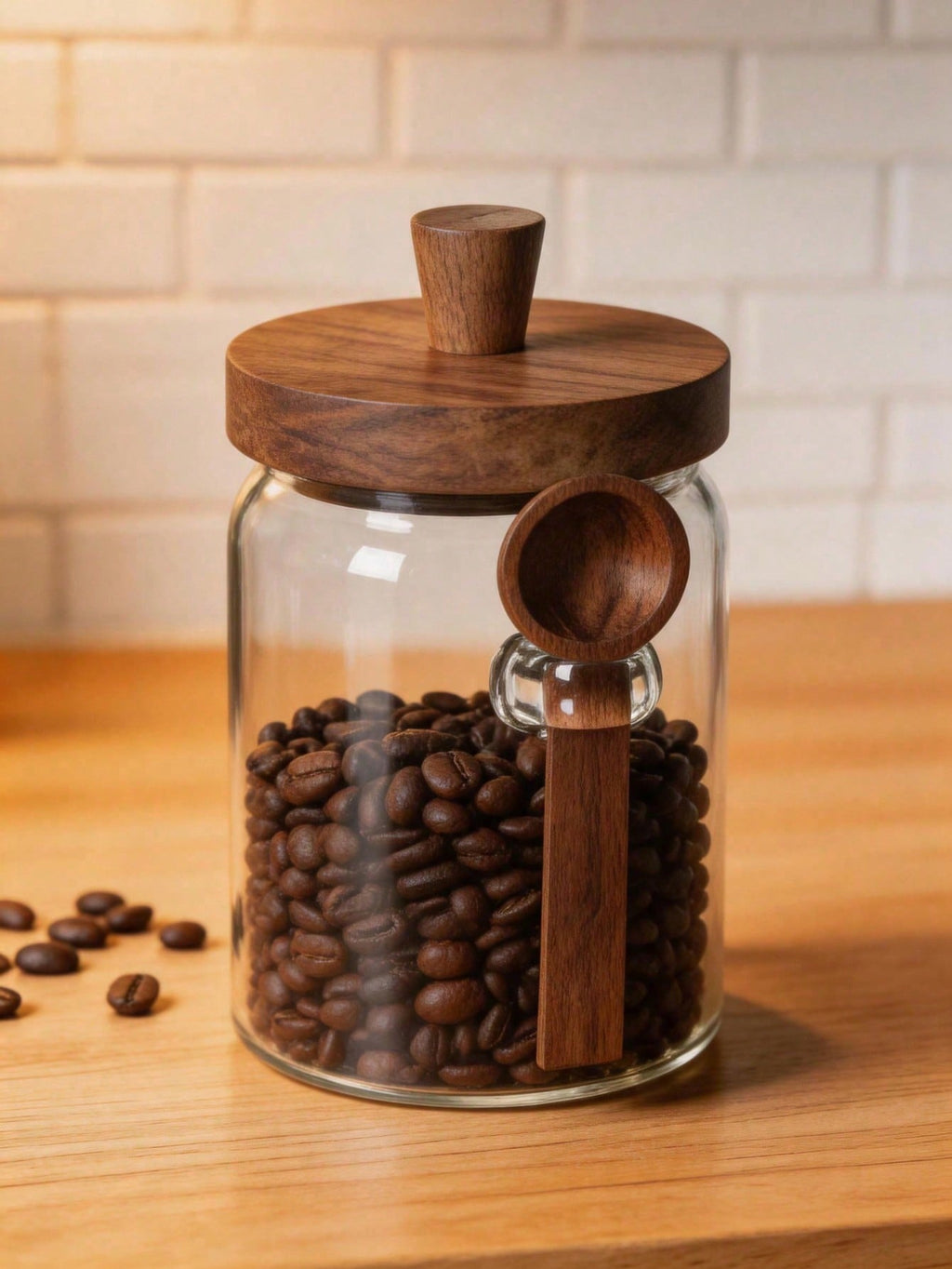 Glass Food Storage Jars with Wooden Lids 3-Piece Airtight Set | MIRA