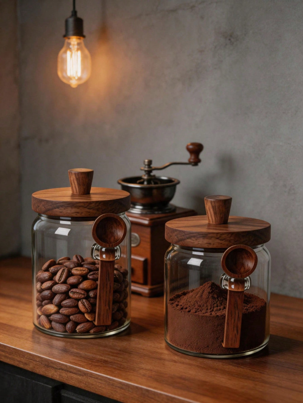 Glass Food Storage Jars with Wooden Lids 3-Piece Airtight Set | MIRA
