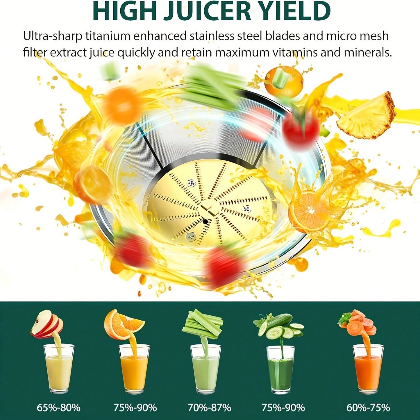 Multi-Functional Juicer, Fruit Juice Maker, Suitable For Vegetables And Fruits - Wide Feed Opening For Easy Juice Extraction, Easy To Clean, Space-Saving Design, Ideal Choice For A Healthy Lifestyle And Delicious Beverages, Christmas Gift
