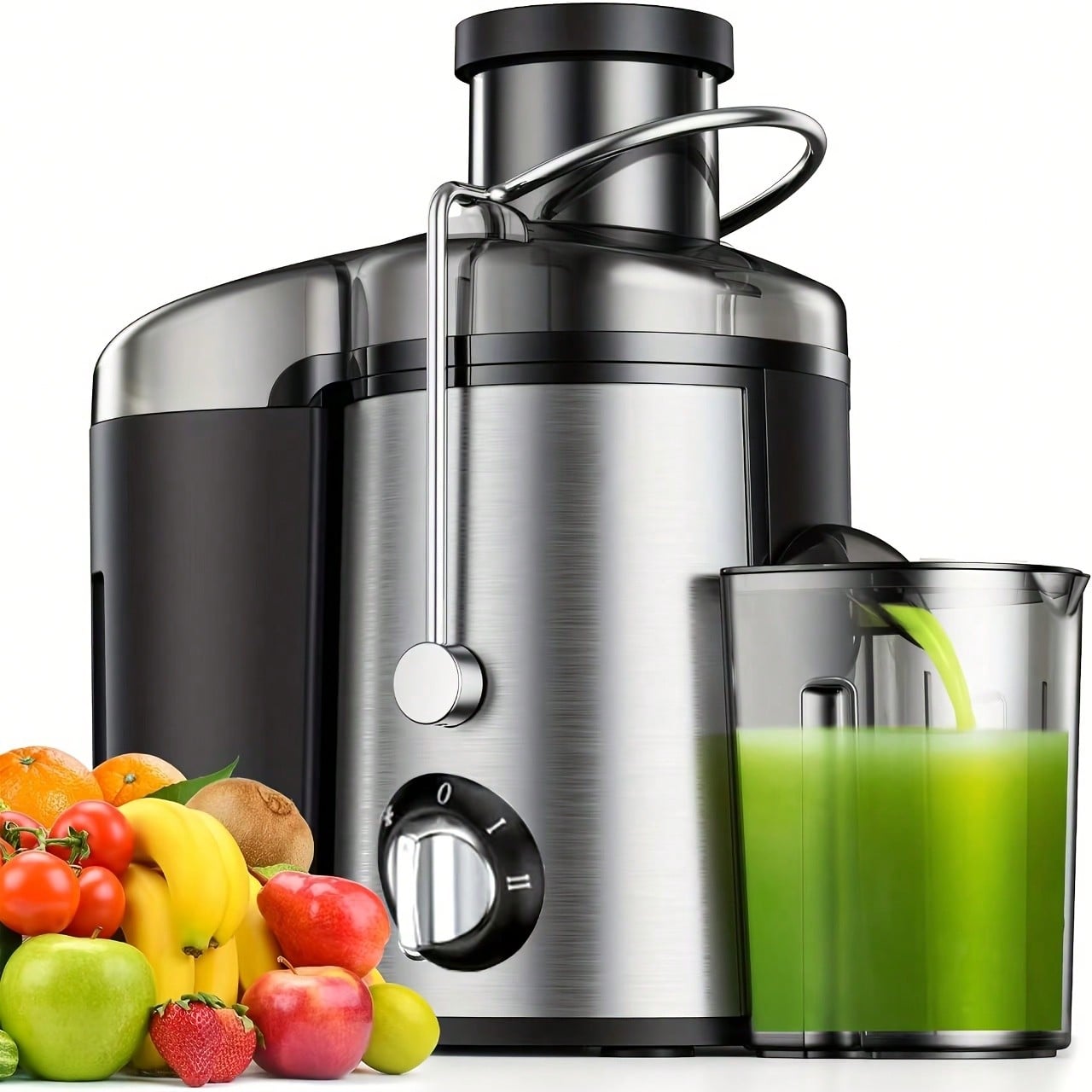 Multi-Functional Juicer, Fruit Juice Maker, Suitable For Vegetables And Fruits - Wide Feed Opening For Easy Juice Extraction, Easy To Clean, Space-Saving Design, Ideal Choice For A Healthy Lifestyle And Delicious Beverages, Christmas Gift