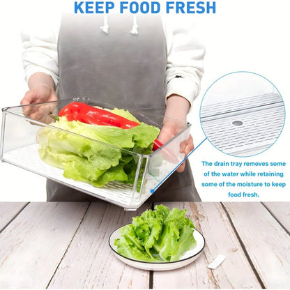 7/14 Pack Fridge Organizers,Stackable Refrigerator Organizer Bins With Lids,Fridge Fruit Storage Containers,Space-Saving Organizers Suitable For Kitchen,Cabinets And Fridge,For Snacks, Fruits, Vegetable, Cereals,Perfect Gift For Graduation,Party,Birthday,