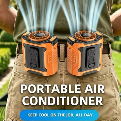 Neck Portable Waist Fan, 18000RPM Powerful Brushless Motor, Five-Speed Adjustment, 5000mAh Large-Capacity Long-Lasting Battery, LED Battery Display, Suitable For Outdoor Work, Camping, Wilderness Fishing, Spring Outings.