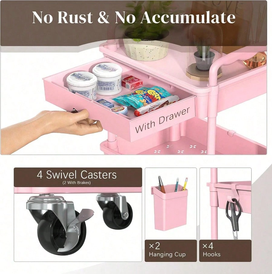 SlimRolling Storage Cart 3-Tier – Bathroom & Kitchen Organizer | MIRA
