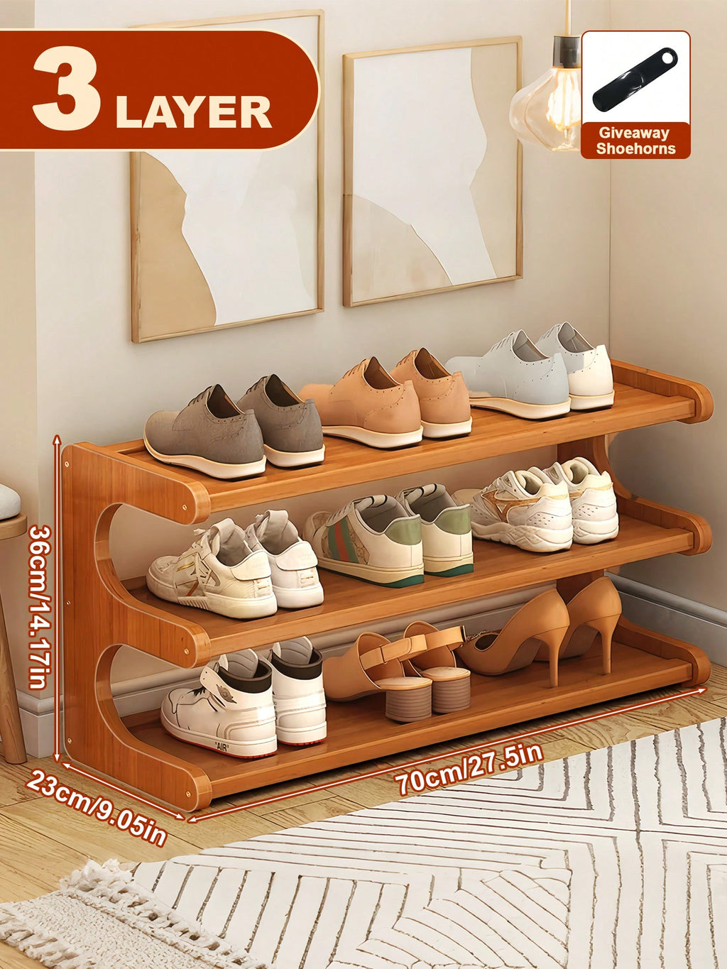Bamboo Shoe Rack 3/5/6 Tier – Freestanding Shoe Storage Organizer | MIRA
