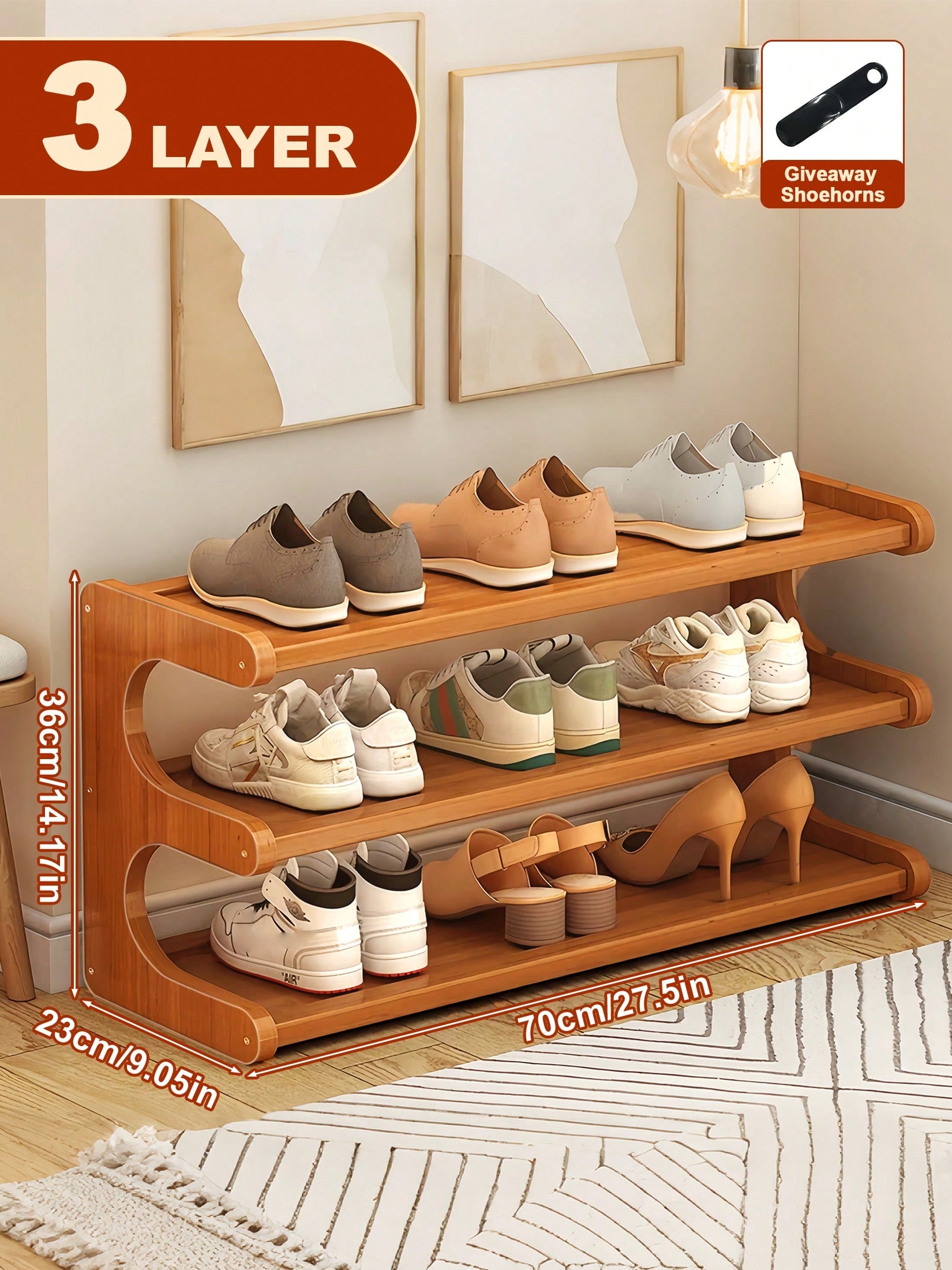 Bamboo Shoe Rack 3/5/6 Tier – Freestanding Shoe Storage Organizer | MIRA