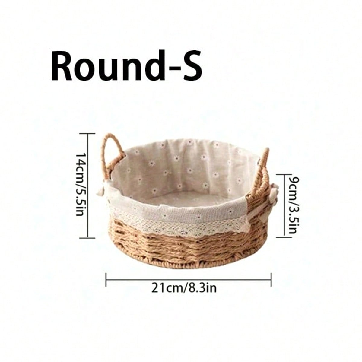 Paper Woven Storage Basket with Handle | Lace Decor Organizer | MIRA