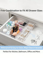Clear Plastic Drawer Organizer Set – 13 to 60 Pcs, 4 Sizes | MIRA