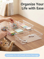 Clear Plastic Drawer Organizer Set – 13 to 60 Pcs, 4 Sizes | MIRA