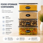 Airtight Food Storage Containers 8-Piece Set with Scoops & Labels | MIRA