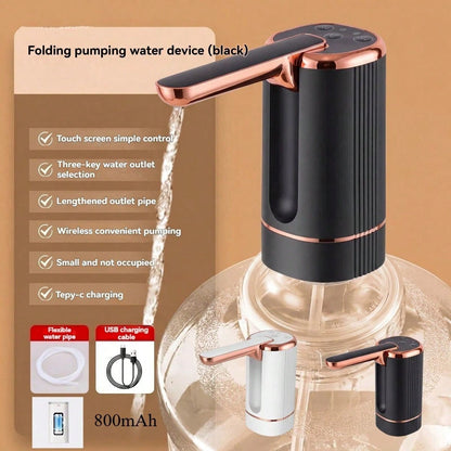1pc USB Rechargeable Automatic Electric Water Pump, Compact & Precise, Easy Installation, Convenient & Practical, One-Key Operation, Blue Light Display, USB Charging, Can Pump About 6 Buckets Of 19L Bottled Water On One Full Charge