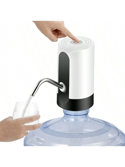 1pc USB Rechargeable Automatic Electric Water Pump, Compact & Precise, Easy Installation, Convenient & Practical, One-Key Operation, Blue Light Display, USB Charging, Can Pump About 6 Buckets Of 19L Bottled Water On One Full Charge