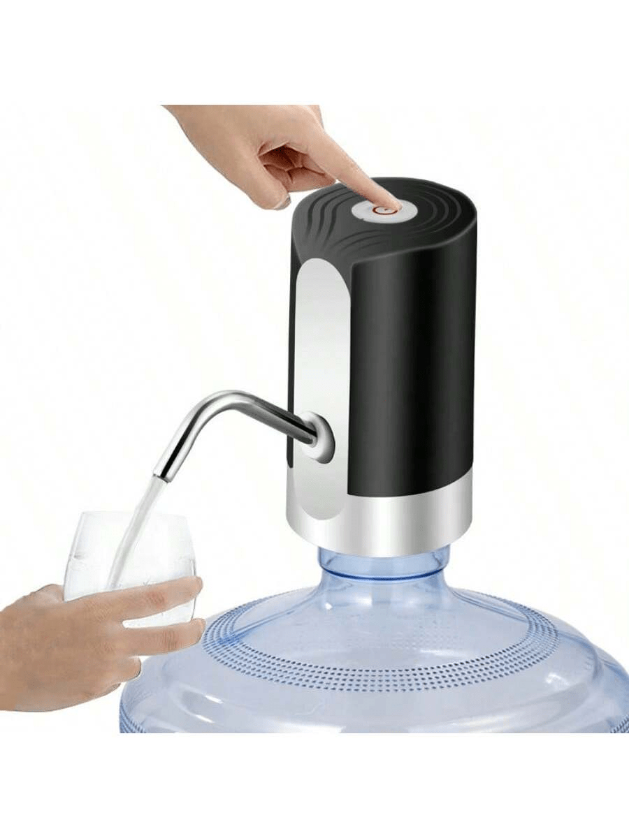 1pc USB Rechargeable Automatic Electric Water Pump, Compact & Precise, Easy Installation, Convenient & Practical, One-Key Operation, Blue Light Display, USB Charging, Can Pump About 6 Buckets Of 19L Bottled Water On One Full Charge
