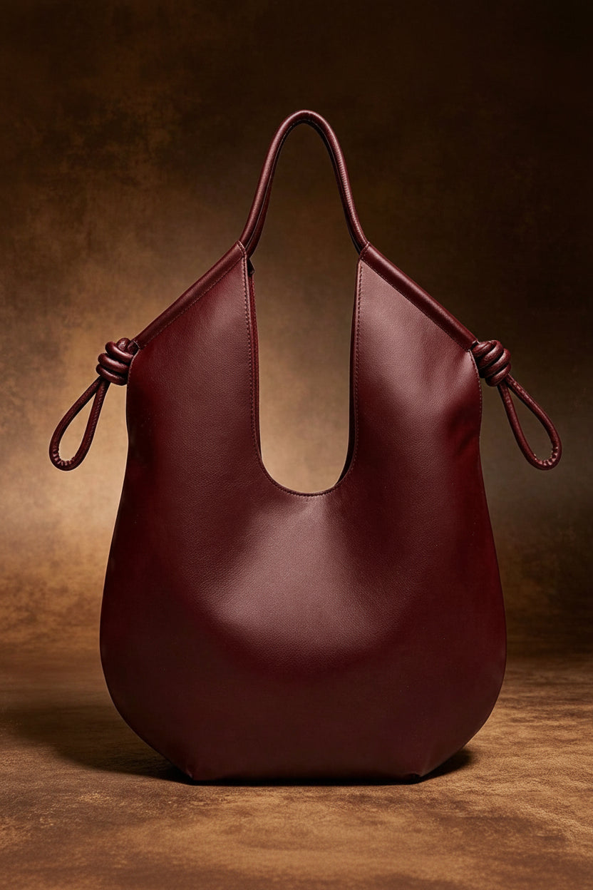 PU Leather Slouchy Drawstring Shoulder Bag | Large Tote | MIRA