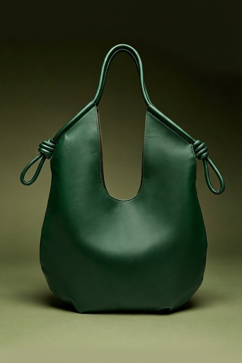 PU Leather Slouchy Drawstring Shoulder Bag | Large Tote | MIRA