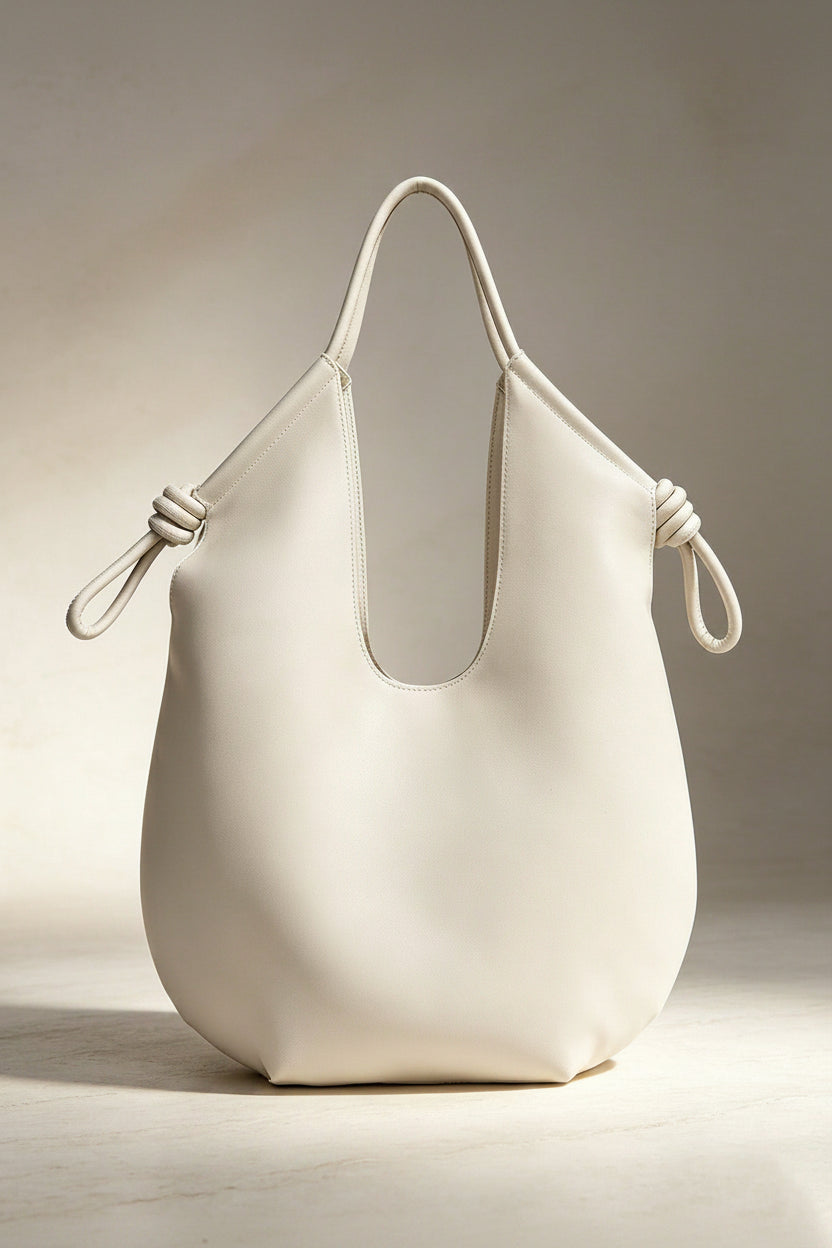PU Leather Slouchy Drawstring Shoulder Bag | Large Tote | MIRA