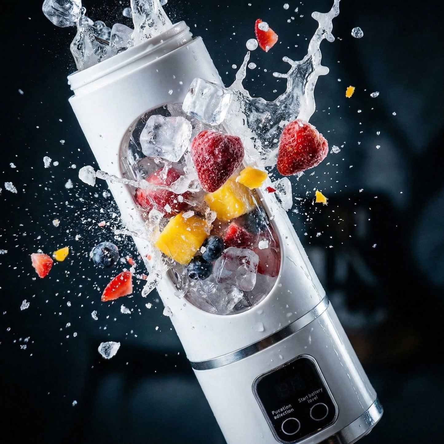 Portable Usb Rechargeable Mini Blender & Juicer - 3 Modes, Digital Display, 12-Blade, 15.22oz, Easy Clean, Ideal For Travel - Fresh Juices Anywhere