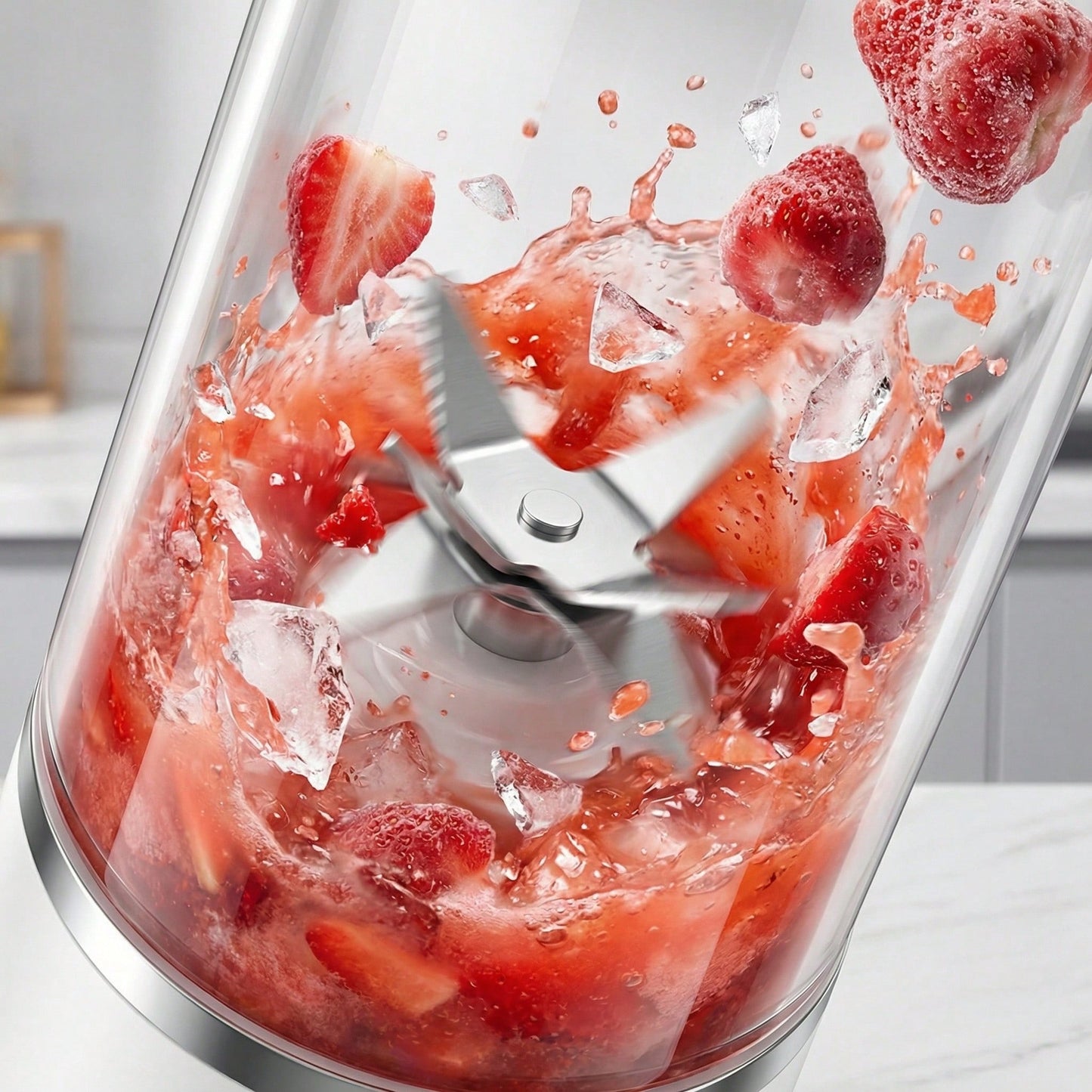 Portable Usb Rechargeable Mini Blender & Juicer - 3 Modes, Digital Display, 12-Blade, 15.22oz, Easy Clean, Ideal For Travel - Fresh Juices Anywhere