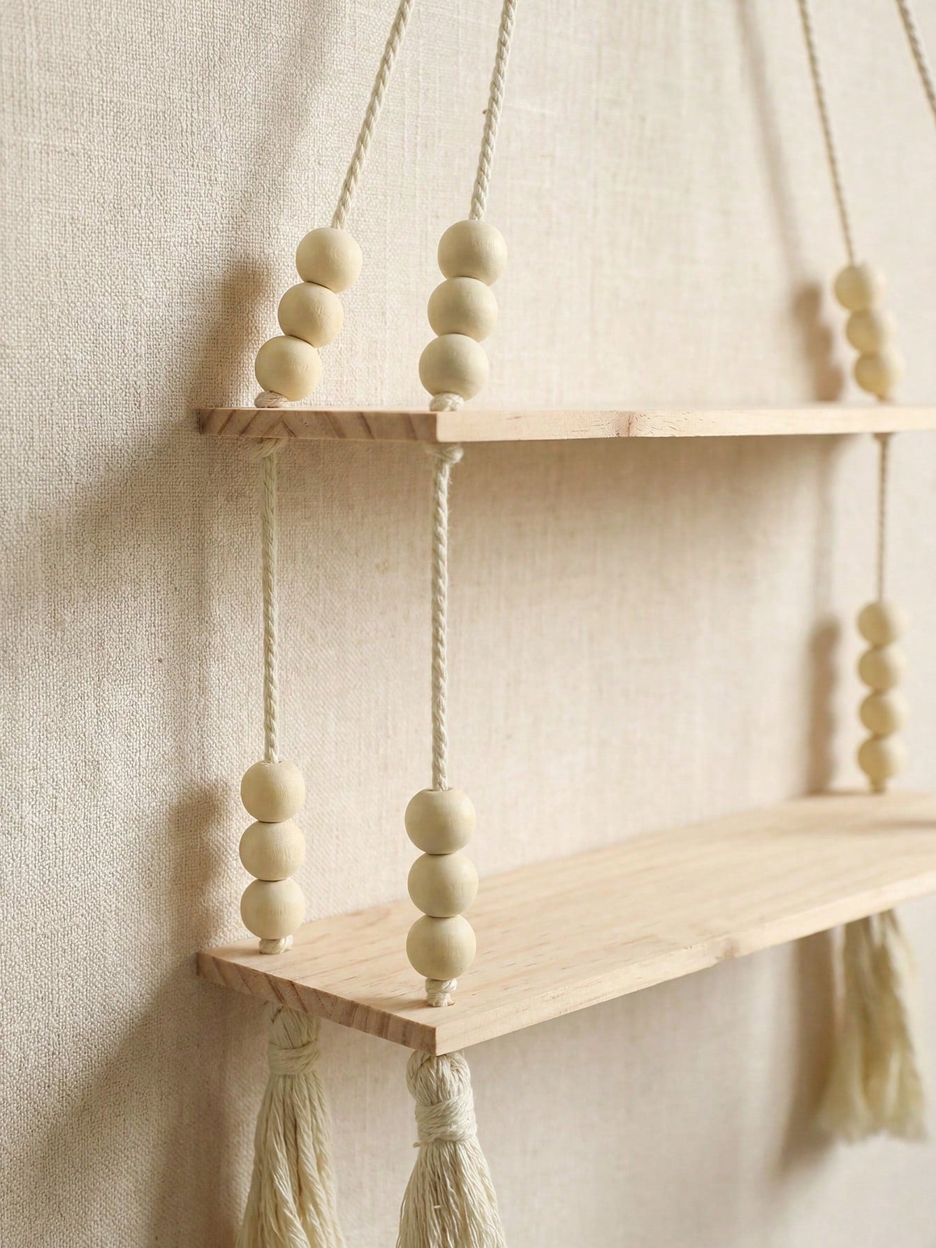 Hand-Woven Wood Bead Tassel Wall Hanging | Boho Wall Decor | MIRA