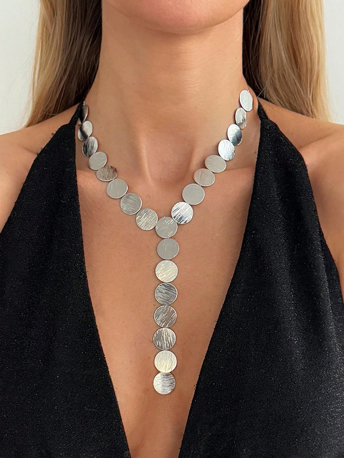 Vintage Geometric Faux Gemstone Y-Shaped Tassel Necklace | MIRA