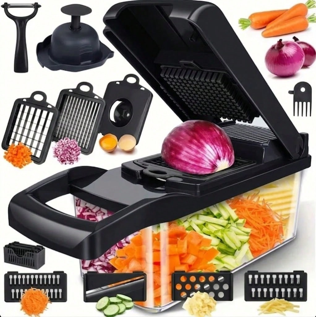16-in-1 Vegetable Chopper & Slicer | 8 Blades with Container | MIRA