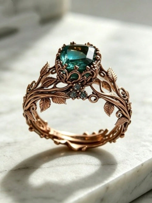 14K Gold Plated CZ Ring for Women | Vintage Glamour Jewelry | MIRA