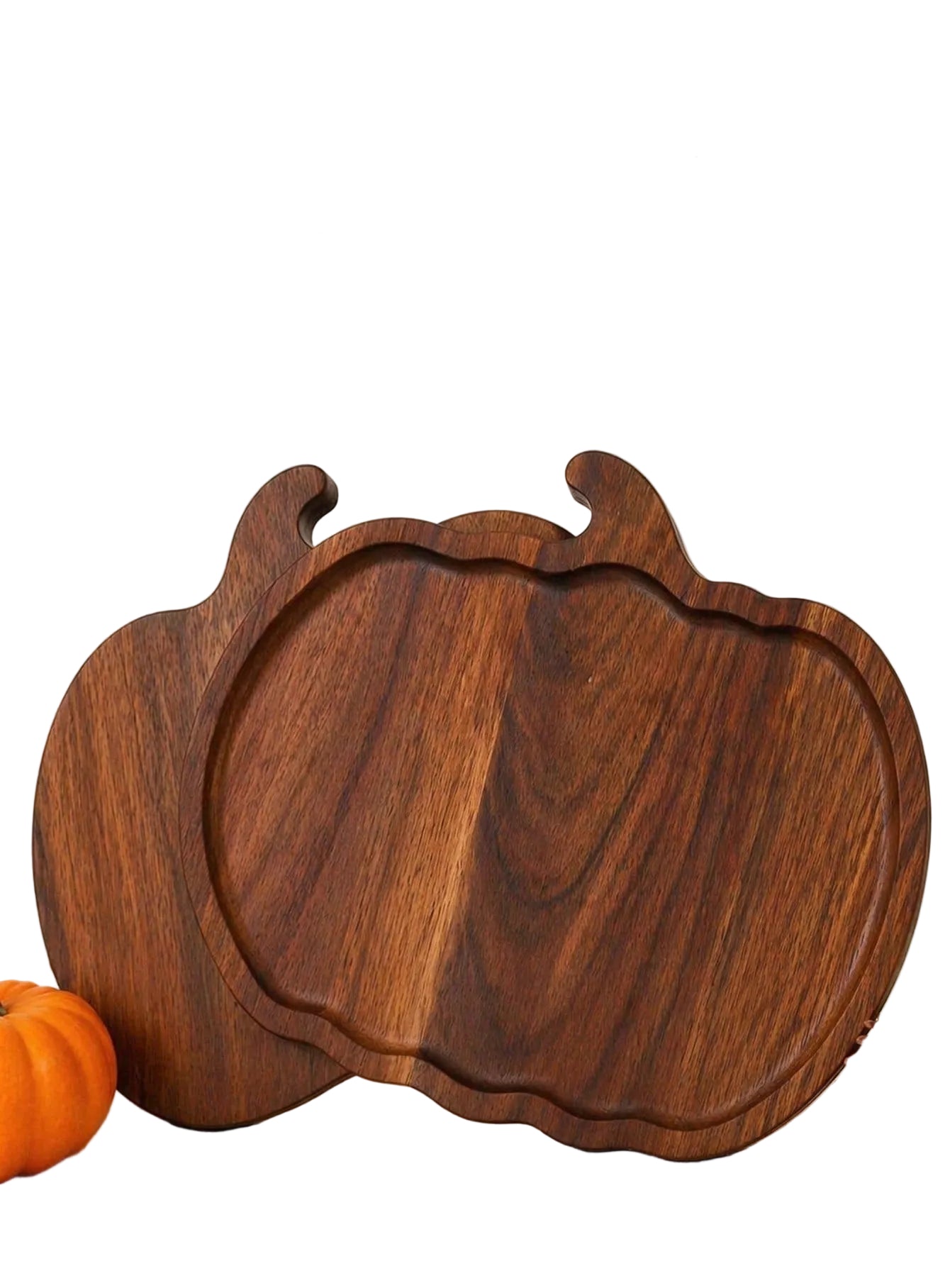 Pumpkin Shaped Wooden Serving Tray – Halloween Thanksgiving Gift | MIRA