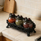 Gothic Frog Spice Jars Set of 3 – Apothecary Witch Kitchen Decor | MIRA
