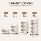 Stackable Storage Bins with Wheels 1-4 Tier – Rolling Plastic Organizer | MIRA