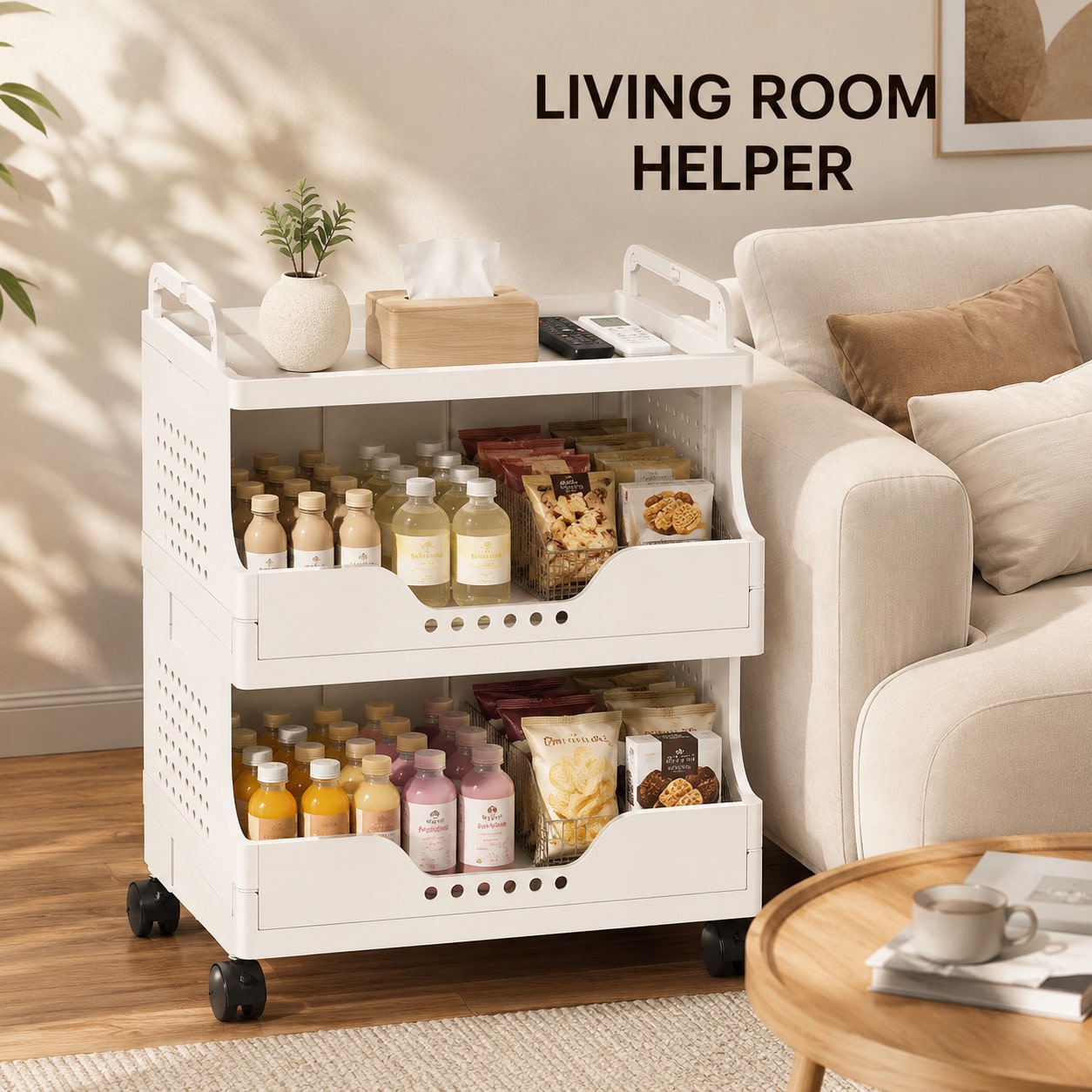 Stackable Storage Bins with Wheels 1-4 Tier – Rolling Plastic Organizer | MIRA