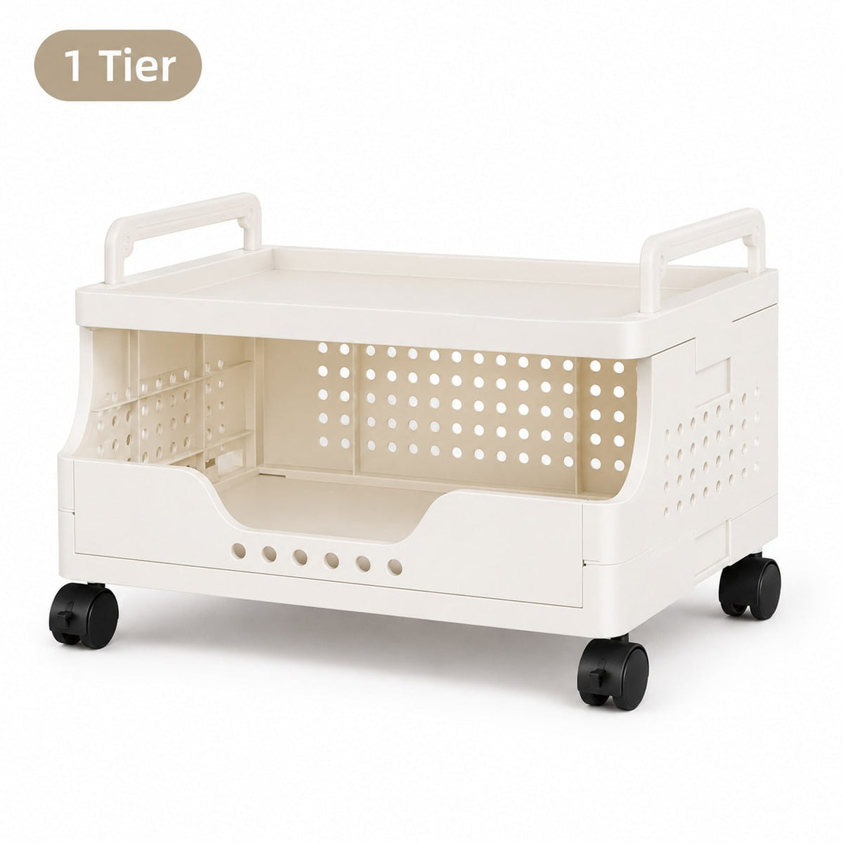 1–4 Tier Stackable Rolling Storage Bins