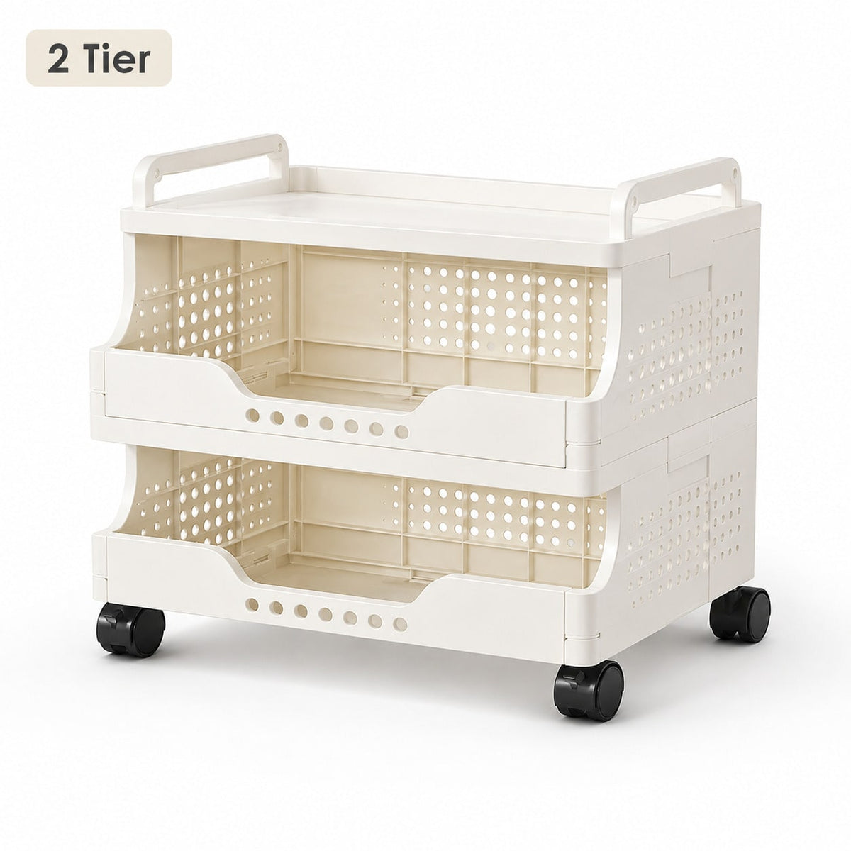 1–4 Tier Stackable Rolling Storage Bins
