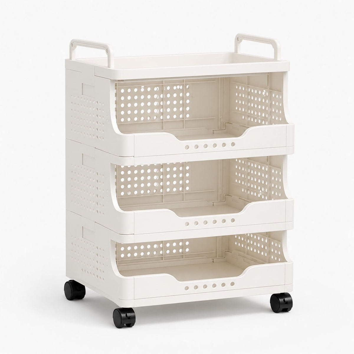 1–4 Tier Stackable Rolling Storage Bins