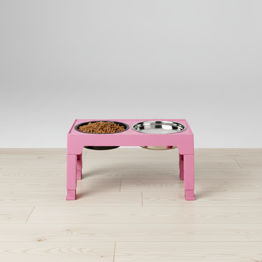 Adjustable Elevated Dog Bowl Stand | 5-Height Settings & Stainless Steel Bowls