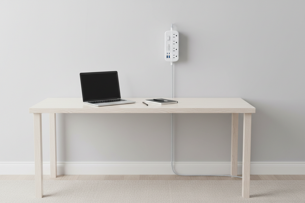 Flat Plug Surge Protected Power Strip